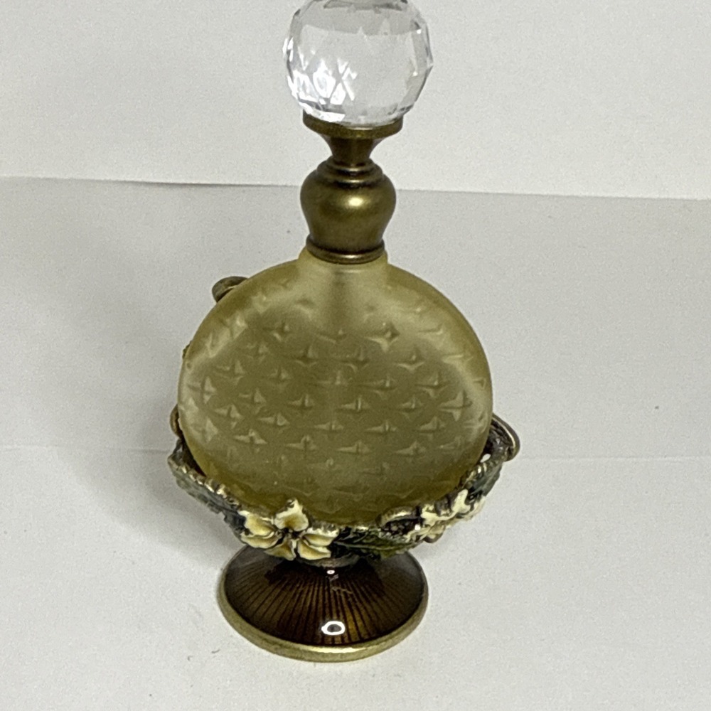 Vintage Dragonfly Perfume Bottle 4"  Rhinestone Enamel Crystal Stopper #1621 - Picture 6 of 11